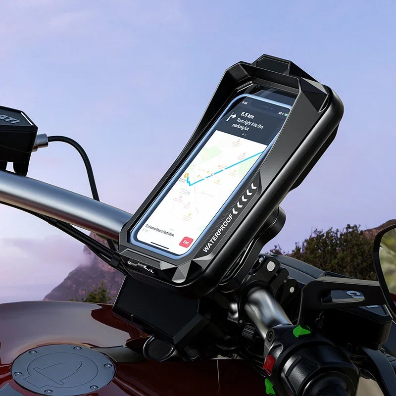 Adjustable Motorcycle Waterproof Holder Universal Anti Fall Phone Mount Handlebar Suitable Motorcycle Bike Phone Holder