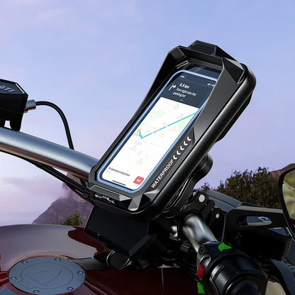 Adjustable Motorcycle Waterproof Holder Universal Anti Fall Phone Mount Handlebar Suitable Motorcycle Bike Phone Holder