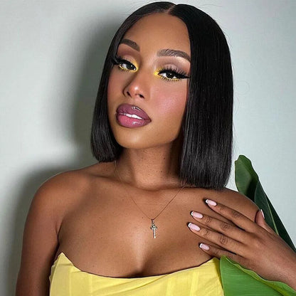 Bob Wig Human Hair 13X4 Lace Front Wigs 180% Density Straight Short Bob Frontal Wig L/T/4x4 Lace Wig Pre Plucked Natural Hair