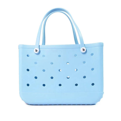 L/XL Beach Bags EVA Rubber Waterproof Tote Bag Storage Baskets Travel Shopping Shoulder Solid Color Fashion Handbag women