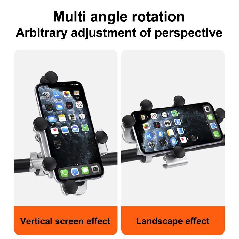 Shock-Absorbing Phone Holder for Motorcycle Bicycle 2024 Upgraded Alloy Rotary Adjustment Mobile Phone Navigation Bracket