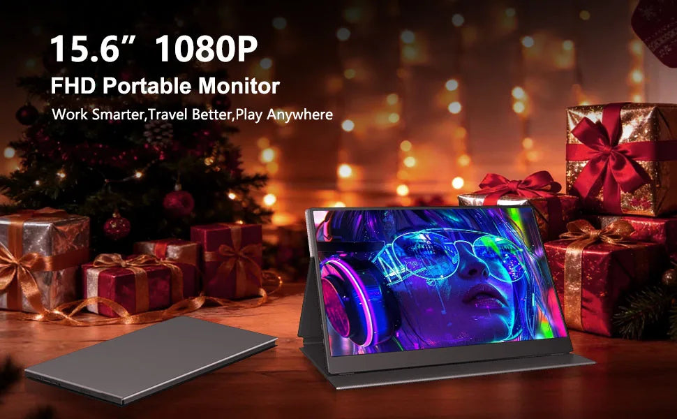 Adreamer 1920*1080 15.6-inch Portable Monitor 60HZ For Laptop/ XBox/ PS5/ Switch/ TV Box/ Cell Phone PC Extension Mobile