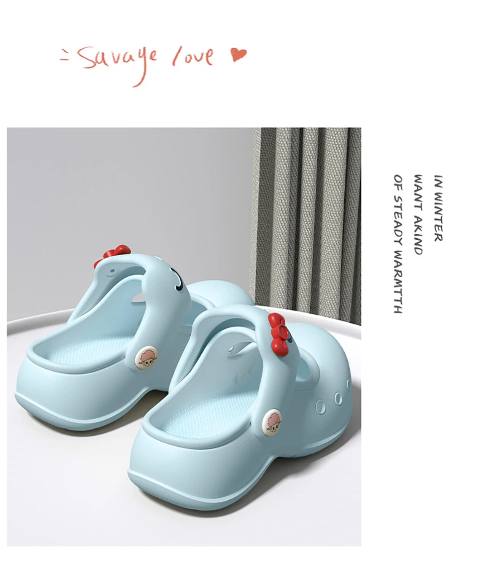 Women Fashion Platform Clogs Cute Cartoon Rabbit Summer Shoes Female Indoor Street Slippers Soft EVA Girls Daily Walking Sandals