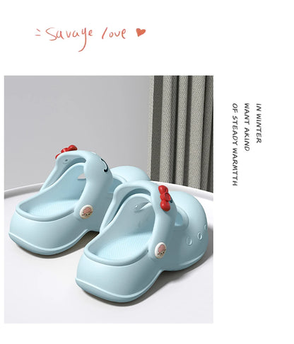 Women Fashion Platform Clogs Cute Cartoon Rabbit Summer Shoes Female Indoor Street Slippers Soft EVA Girls Daily Walking Sandals