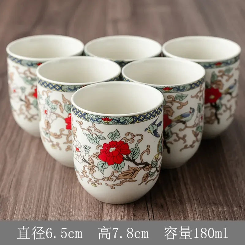 Household Porcelain Teapot Ceramic Large Capacity Pot Blue and White Retro Loop Handle Beam