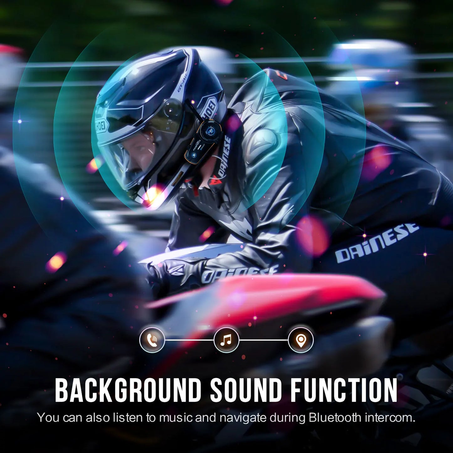 2pcs Fodsports FX8 Pro Motorcycle Helmet Intercom Bluetooth Headset Interphone,10 Riders 2000M,Dual Chip,Support APP.