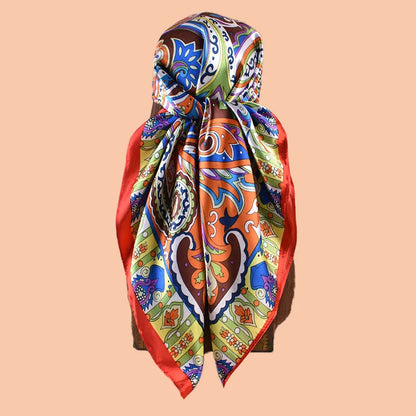 1PCS Ladies Multicolor Peacock Feather Pattern Large Tassel Shawl Fashionable Wrap Scarf for Travel Party Ladies Silk Scarf