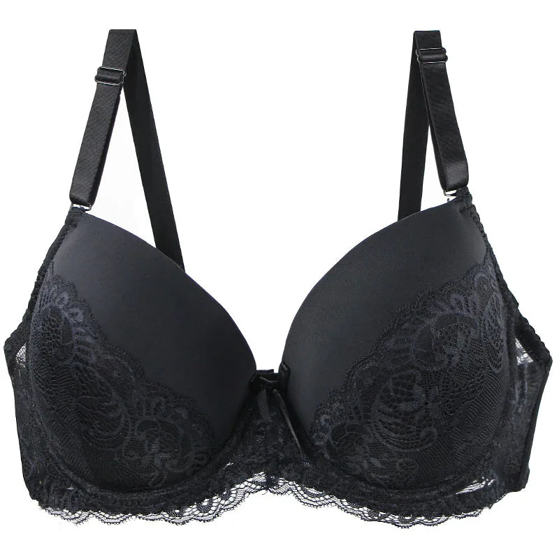 2024 New Sexy Lace Bow Bras For Women Push Up 34/75 36/80 38/85 40/90 42/95 44/100 BCDE Cup Undrwear Plus Size Linger