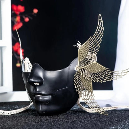 Unisex Masquerade Mask Beauty Mask Cosplay Mask Mechanical Half Face Mask for Carnival Halloween Dress up Party Mask