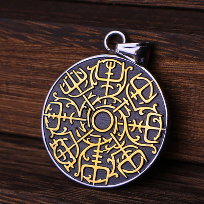 Vintage Vegvisir Viking Compass Pendant Necklace for Men Stainless Steel Fashion Nordic Amulet Beaded Necklace Jewelry Wholesale