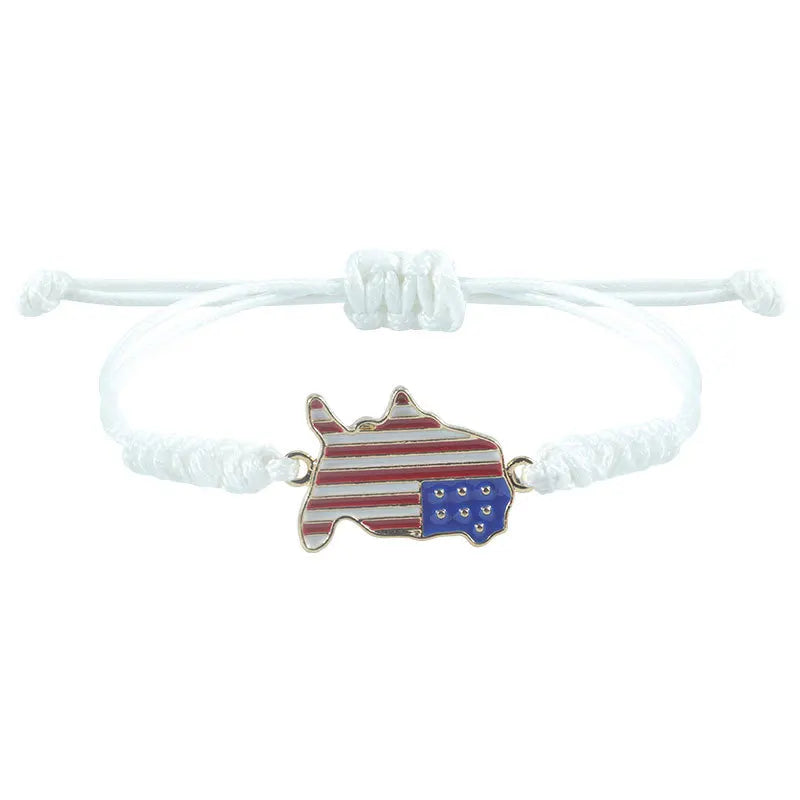 New stylish alloy USA Independence Day Bracelet USA Flag Election Holiday Party Honoring patriotism Bracelet accessories for men