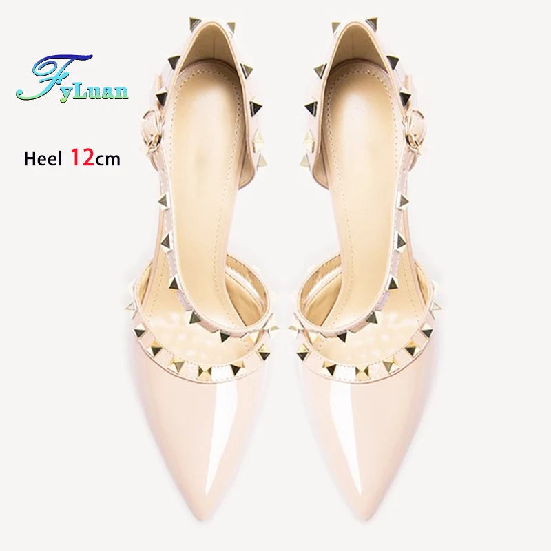 2025 Black High Heels 12cm 10cm 8cm Women's Shoes Thin Heels Pointed Head Ladies Pumps Microfiber Shallow Stiletto Banquet Shoes