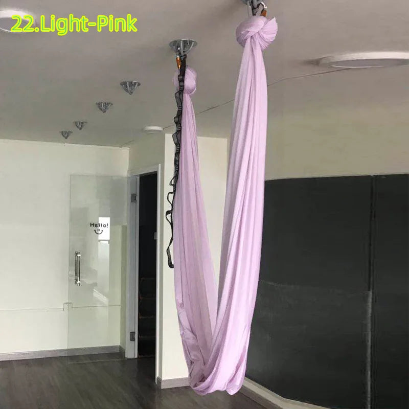 12m Aerial Silks Flying Trapeze Aerial Silk Yoga Hammock Swing GYM Home Outdoor Fitness Anti-Gravity Body Building Pilates Belt