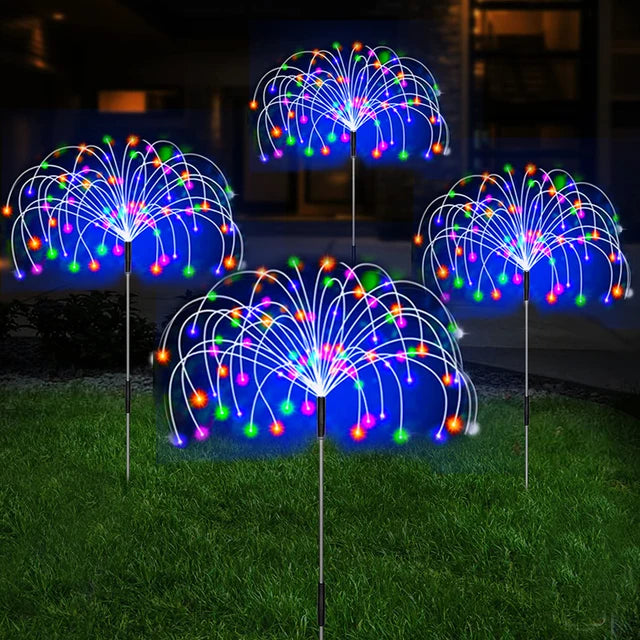 Solar LED Firework Fairy Lights, Waterproof, Garden Decoration, Lawn, Pathway, Solar Lamp, Outdoor Light