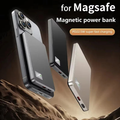 Lenovo 500000mAh Wireless Magnetic Power Bank PD22.5W Super Fast Charging External Battery for Magsafe For iPhone Huawei Samsung