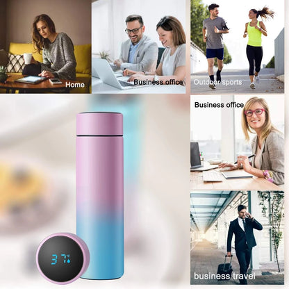 Smart Touch Temperature Display Stainless Steel Vacuum Insulated Tumbler with Gradient Color for Christmas Gift Travel Drinkware