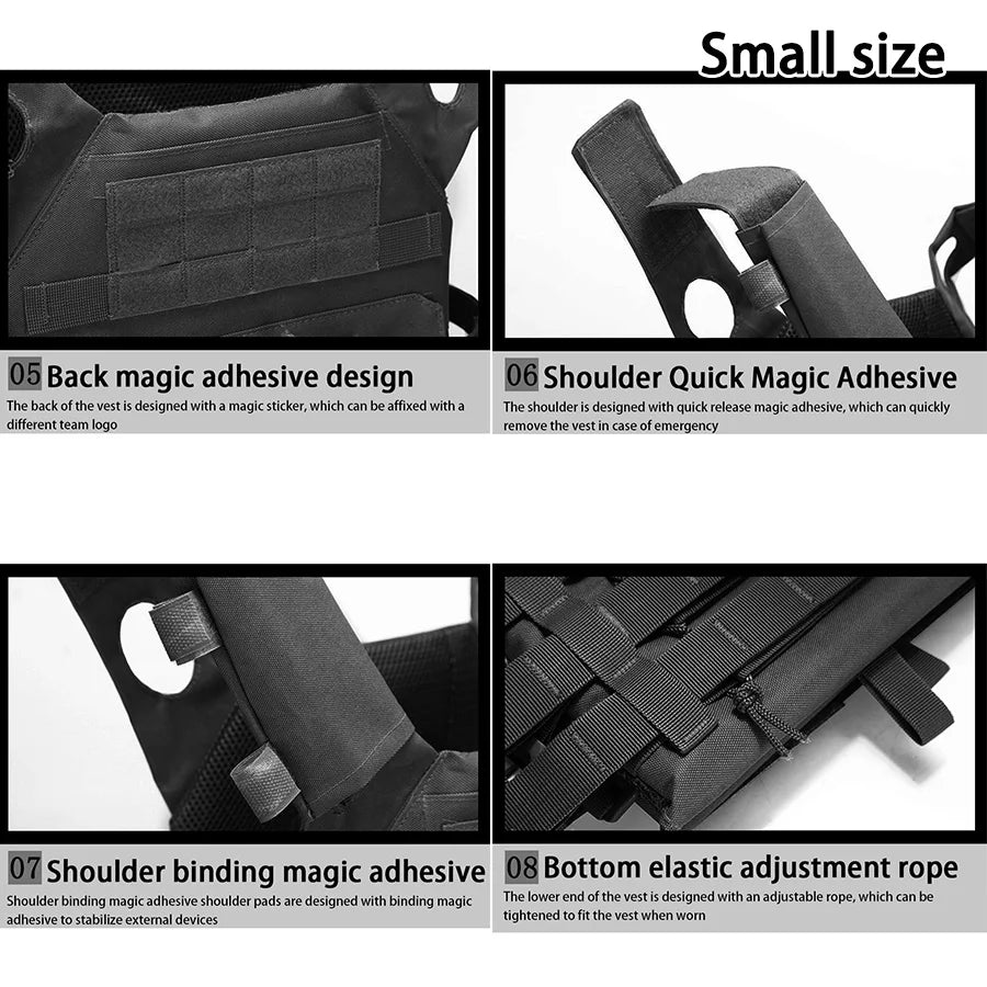 MOLLE outdoor training vest (including US flag emblem) with convenient expansion, lightweight and multifunctional JPC vest