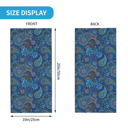 Custom Black Bandana Pattern Bandana Neck Gaiter for Hiking Cycling Women Men Wrap Scarf Paisley Style Headband Warmer