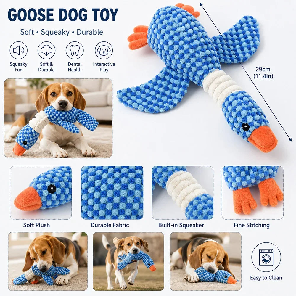 Pet Plush Toy with Squeaker Cat Dog Puzzle Toy Soft Durable Companion Teeth Cleaning Chew Toy Chew Resistant Design Pet Supplies
