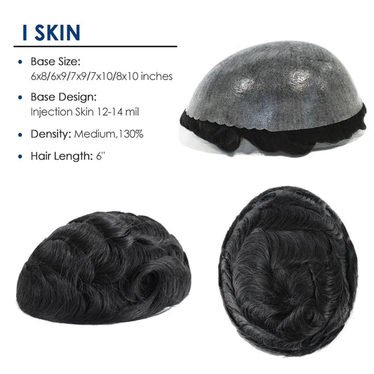 Gloryhair-Natural and Realistic Hair Prosthesis Male Toupee Wig 130% Density Hair Pieces Indian Human Men's Capillary Prosthesis
