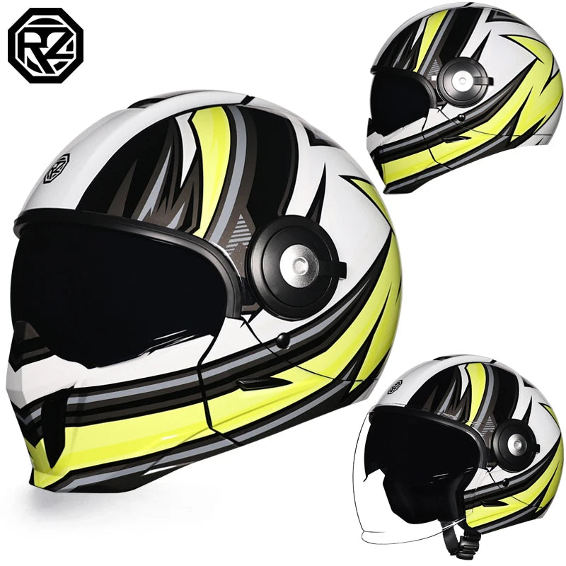 Motorcycle helmet men's and women's retro street bully combination full helmet all season detachable half helmet
