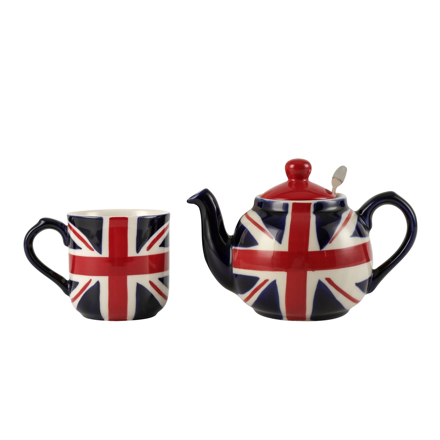 London Pottery Hand-painted flag Series 2 Cup Teapot British 600ml Ceramic Teapot with Stainless Infuser for Loose Tea Tea Set