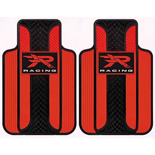 001727R04 Red R Racing Series 1 Universal Fit Car Truck SUV Front Floor Mats Pair