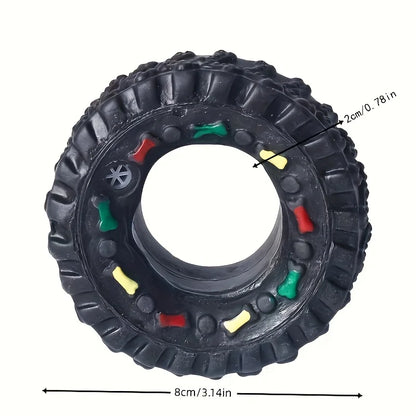 1pc Durable Dog Chew Wheel Toy Chew-Resistant Interactive Sound Teeth Training Supplies Suitable for Puppies Small Medium Dogs