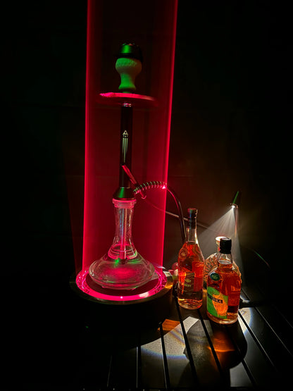 LED Smoking Table Lamp with Laser Light & Charging Base for Hookah Portable Neon Smoke Glow Lamp for Bar Party Laser Effects