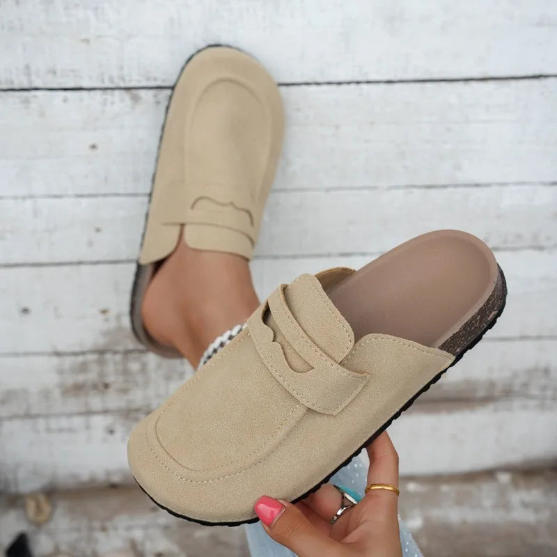 Smile Summer Fashion Women Mules Cork Clogs Slippers New Men Suede Clogs Slippers Outdoor Beach Sandals Nonslip Home Shoes Women