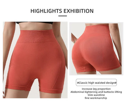 Seamless Shorts High Waisted Elastic Peach Hip Sports Yoga Pants Tight Fitting Quick Drying Fitness Pants for Women Sweatpants