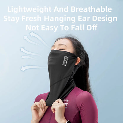 ROCKBROS Ice Silk Cycling Face Mask Summer Anti-UV Quick Dry Breathable Bike Scarf Mask  Fishing Riding Bandana Face Neck Cover