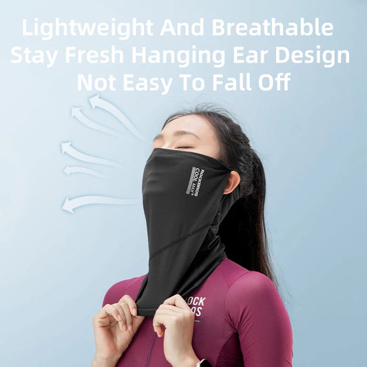 ROCKBROS Ice Silk Cycling Face Mask Summer Anti-UV Quick Dry Breathable Bike Scarf Mask  Fishing Riding Bandana Face Neck Cover