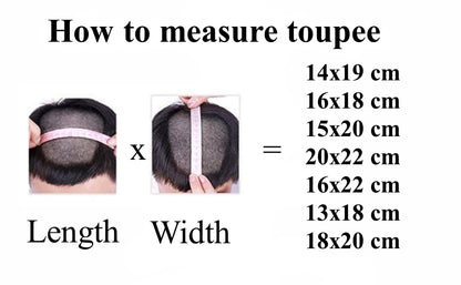 100% Human Hair Toupee Wigs for Men Hair Male Wig Capillary Prothesis Replacement System Men's Wig Real Hair for Cover Grey Hair
