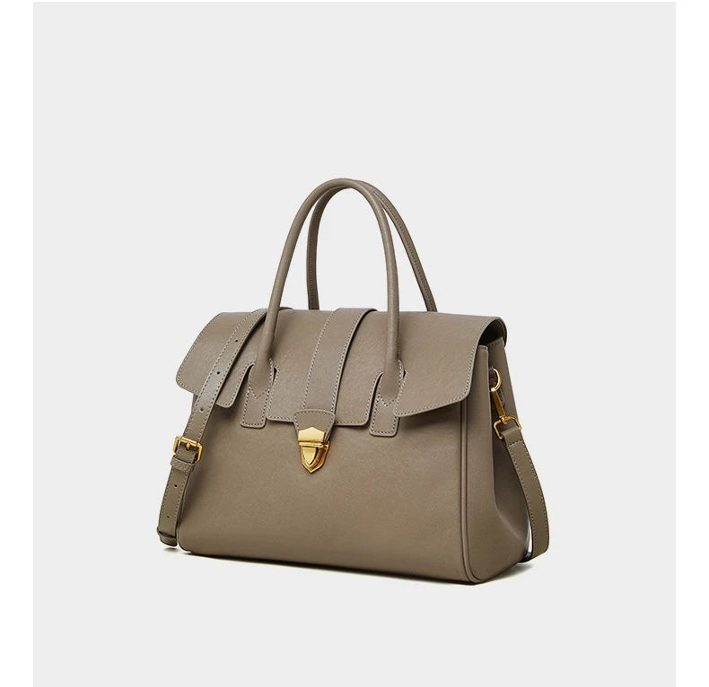 Burminsa Cowhide Genuine Leather Tote Handbags For Women 2025 Luxury Designer Satchel Commuter Ladies Shoulder Crossbody Bags