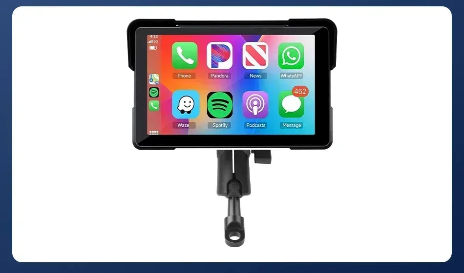 7 inch Portable Motorcycle Navigation Support 2K Camera  IPX7 Waterproof LCD Display For Wireless CarPlay Android Auto