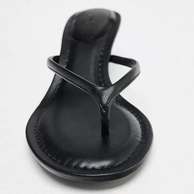 2026 New Brand Fashion Clip Toe Low Heel Women Slippers Ladies Elegant Beach Vacation Dress Slides Concise Summer Shoes