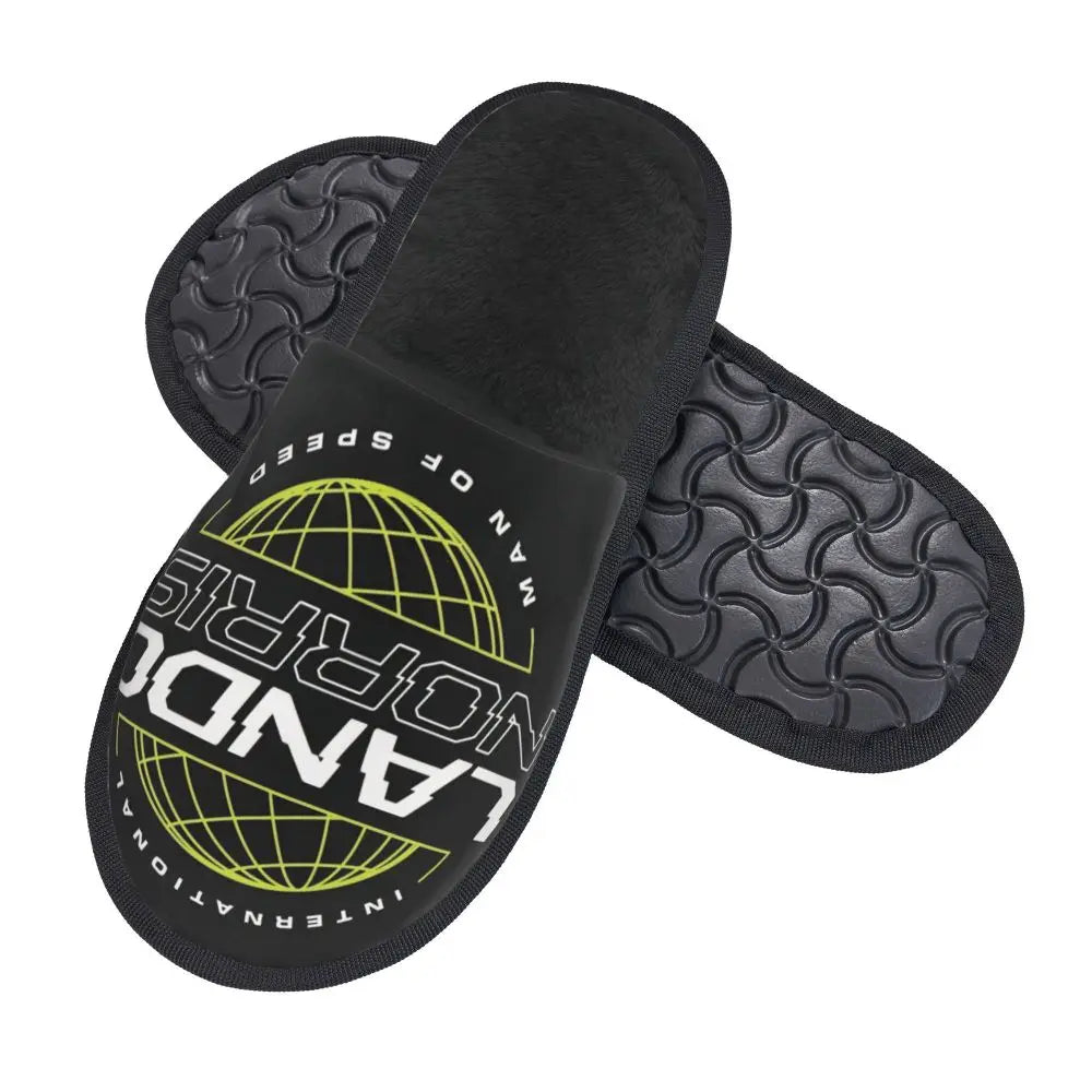 Custom British Lando Norris Racing Driver Guest Slippers for Spa Women House Slipper