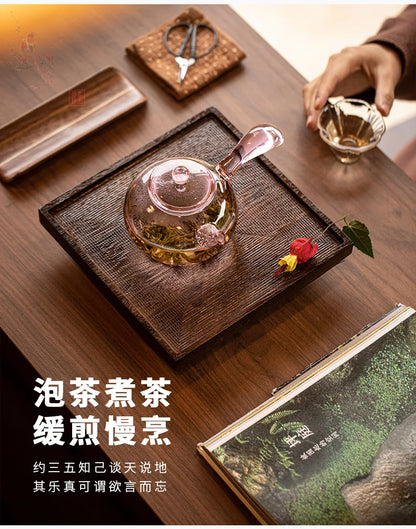 High Borosilicate Glass Teapot Thickened High Temperature Resistance Side-handle Pot Small Household Anti-scald Green Tea Teapot