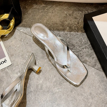 Female Summer Sexy Heels Sandals Slides Ladies Shoes Fashion Women Pumps Flip Flops Luxury High Heels Slippers Shoes