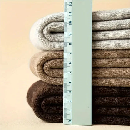 3Pairs Women's Thermal Boot Socks-Thick Warm Soft Cotton Socks for Winter Outdoor Girl Classic Socks Cold Weather Warm Footwear