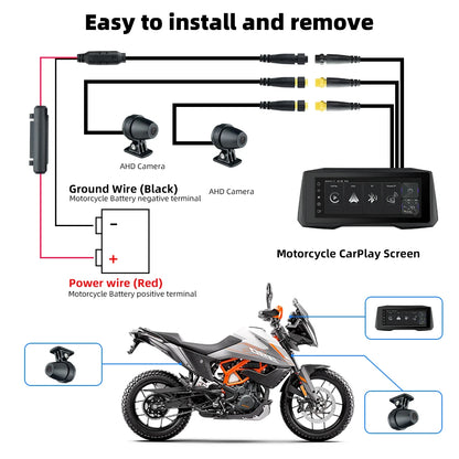 EKIY 7 inch Wireless CarPlay Moto Android Auto Portable Digital Motorcycle Dashboard GPS Navigation Display Screen Monitor TPMS
