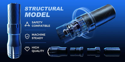 EMALLA GRAND Wireless Tattoo Pen Machine Adjustable 7 Strokes Brushless Motor 1800mAh Tattoo Permanent Makeup Pen Machine Supply