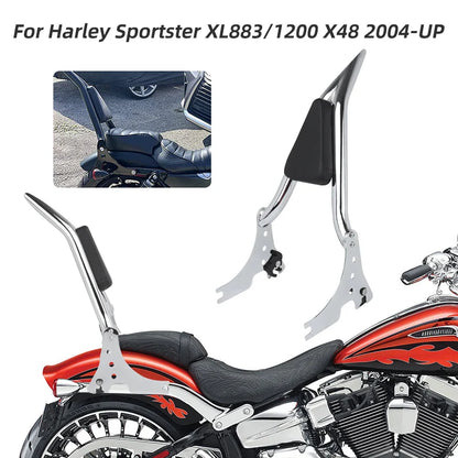 Motorcycle Rear Passenger Sissy Bar Backrest with Cushion Pad Detachable For Harley Sportster XL 1200 883 72 48 Iron 2004-2022