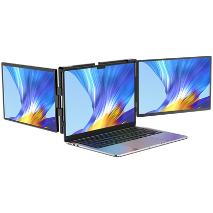 UPERFECT First 2K 14' Tri Screen Laptop Monitor Extender Triple Display 360° Rotatable Attachable Portable Monitor for Laptop