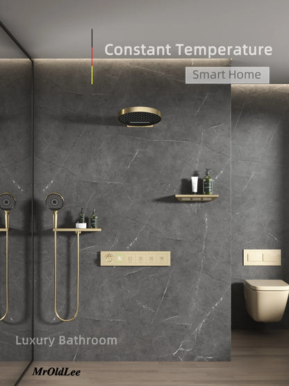 Shower System Set 2025 in Wall Mount With Thermostatic Multi-Function Mixer Rainfall For Showering Luxury Bathroom Smart Home