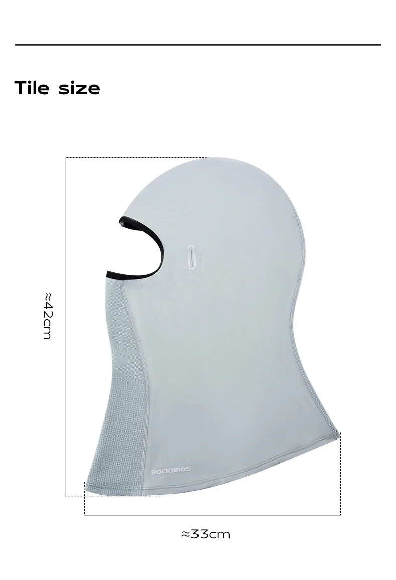 ROCKBROS Ice Silk Cycling Face Mask Cover Summer Breathable Cool Sports Bike Balaclava Anti-UV Cap Riding Headgear Cycling Masks