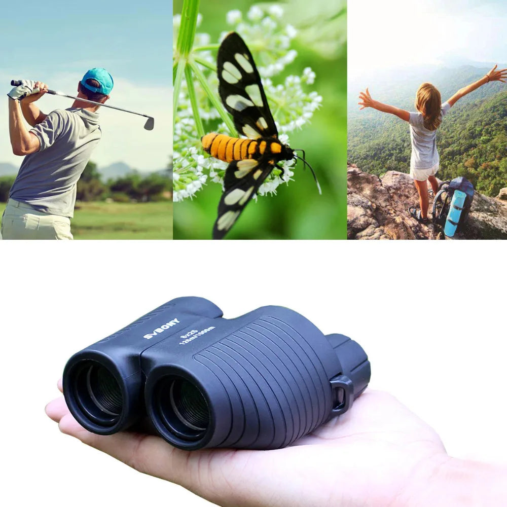SVBONY 8x25 SV10 Binoculars Compact Fixed Focus Mini Portable Telescope Multi-coated Porro Prism for Outdoor Spoorts Games F9323