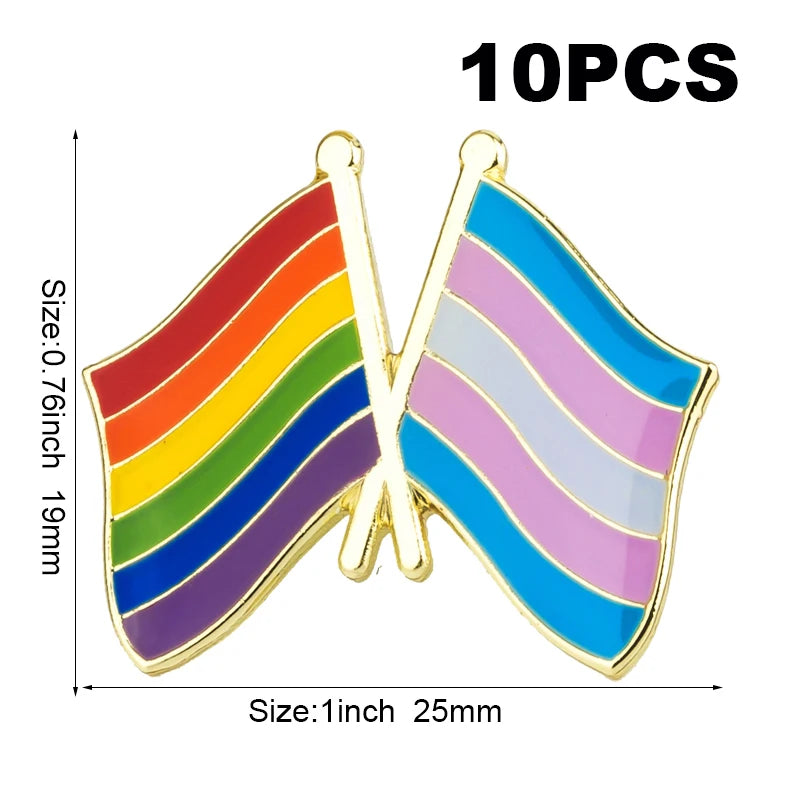 10pcs a lot Philadelphia Pride Badges LGBT Pin Metal Rainbow Badge Pins Gay Pride Lapel Pinback