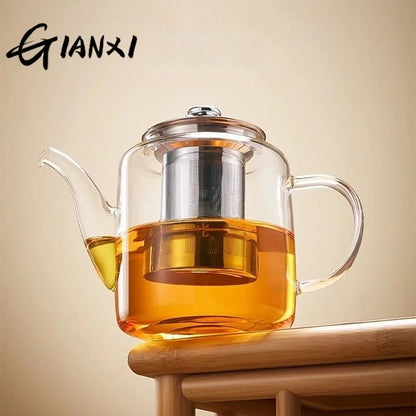 GIANXI Tea Teapot Household Large Capacity Glass Tea Maker Tea Separation Thickened High Temperature Tea Set Single Pot